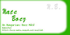 mate bocz business card